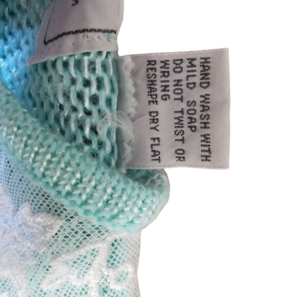 Vintage 80s Andene Mint Green Sweater Womens S Lace Grannycore Retro Feminine - Picture 5 of 7
